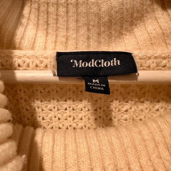 Modcloth Cream Cowl Neck Sweater - Picture 2 of 4